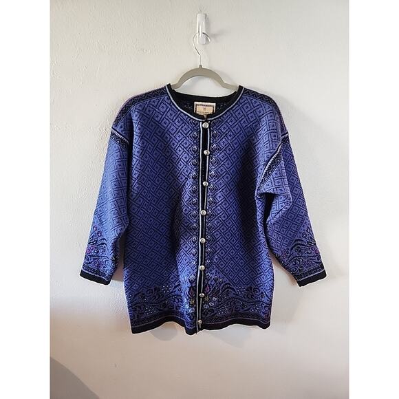 Dale Of Norway Womens Vintage 100% Wool Button Long Cardigan Size Small - Picture 1 of 10
